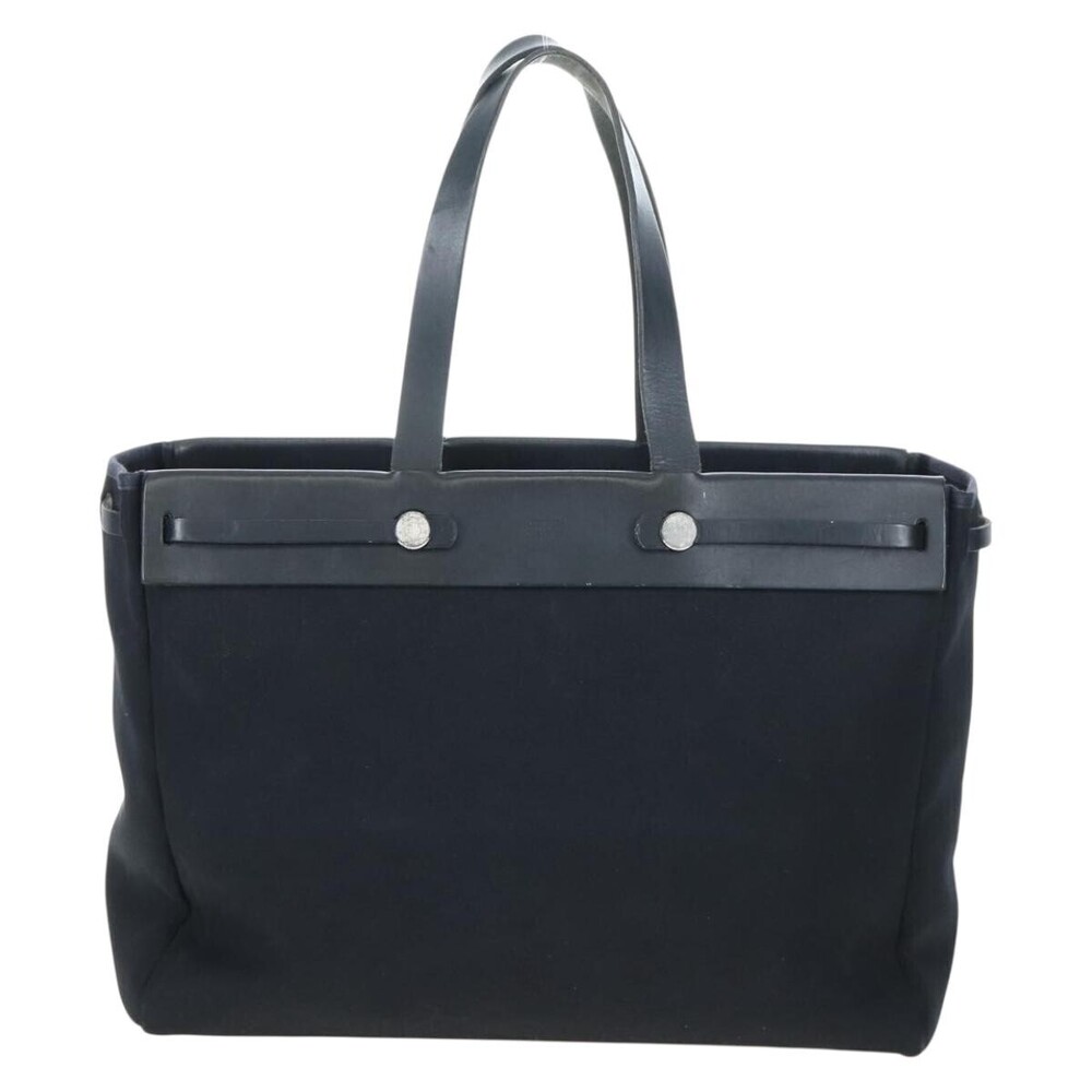 Hermes Herbag Cabas Toile and Leather MM